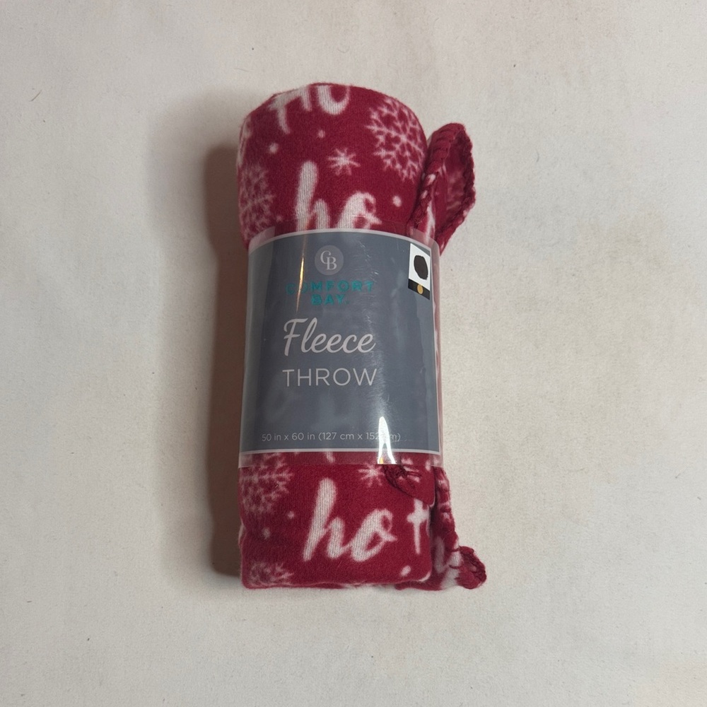 Comfort Bay Red Fleece Christmas Blanket